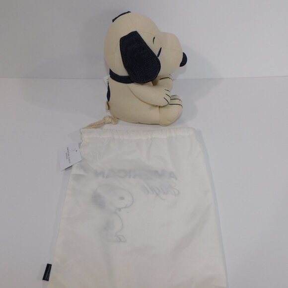 American Eagle X Peanuts Snoopy 8" Plush Denim Jean Stuffed Toy New W Tag - Picture 9 of 9